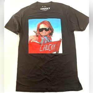 NEW Chucky Shirt Adult Black Short Sleeve Size M “Chucky in Directors Chair Tee